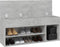 vidaXL - Schoenenbank - 105x30x45 - cm - bewerkt - hout - betongrijs