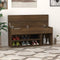 vidaXL - Schoenenbank - 105x30x45 - cm - bewerkt - hout - bruin - eikenkleur