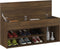 vidaXL - Schoenenbank - 105x30x45 - cm - bewerkt - hout - bruin - eikenkleur