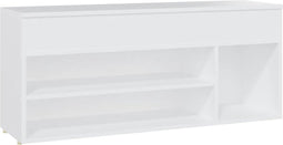 vidaXL - Schoenenbank - 105x30x45 - cm - bewerkt - hout - wit