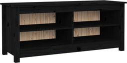 vidaXL - Schoenenbank - 110x38x45,5 - cm - massief - grenenhout - zwart