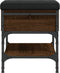 vidaXL - Schoenenbank - 42x42x45 - cm - bewerkt - hout - bruin - eikenkleur