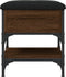 vidaXL - Schoenenbank - 42x42x45 - cm - bewerkt - hout - bruin - eikenkleur