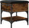 vidaXL - Schoenenbank - 42x42x45 - cm - bewerkt - hout - gerookt - eikenkleurig