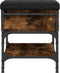 vidaXL - Schoenenbank - 42x42x45 - cm - bewerkt - hout - gerookt - eikenkleurig
