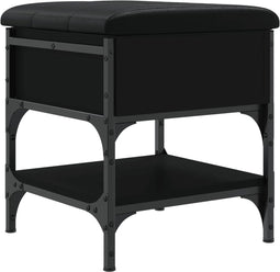 vidaXL - Schoenenbank - 42x42x45 - cm - bewerkt - hout - zwart