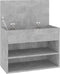 vidaXL - Schoenenbank - 60x30x45 - cm - bewerkt - hout - betongrijs