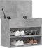 vidaXL - Schoenenbank - 60x30x45 - cm - bewerkt - hout - betongrijs