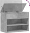 vidaXL - Schoenenbank - 60x30x45 - cm - bewerkt - hout - betongrijs