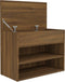 vidaXL - Schoenenbank - 60x30x45 - cm - bewerkt - hout - bruin - eikenkleur