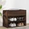 vidaXL - Schoenenbank - 60x30x45 - cm - bewerkt - hout - bruin - eikenkleur