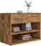vidaXL - Schoenenbank - 60x30x45 - cm - bewerkt - hout - gerookt - eikenkleurig