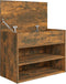 vidaXL - Schoenenbank - 60x30x45 - cm - bewerkt - hout - gerookt - eikenkleurig