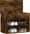vidaXL - Schoenenbank - 60x30x45 - cm - bewerkt - hout - gerookt - eikenkleurig