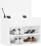 vidaXL - Schoenenbank - 60x30x45 - cm - bewerkt - hout - hoogglans - wit