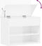 vidaXL - Schoenenbank - 60x30x45 - cm - bewerkt - hout - hoogglans - wit