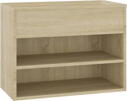 vidaXL - Schoenenbank - 60x30x45 - cm - bewerkt - hout - sonoma - eikenkleurig