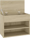 vidaXL - Schoenenbank - 60x30x45 - cm - bewerkt - hout - sonoma - eikenkleurig