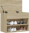 vidaXL - Schoenenbank - 60x30x45 - cm - bewerkt - hout - sonoma - eikenkleurig