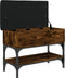 vidaXL - Schoenenbank - 62x32x45 - cm - bewerkt - hout - gerookt - eikenkleurig