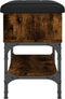 vidaXL - Schoenenbank - 62x32x45 - cm - bewerkt - hout - gerookt - eikenkleurig