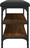 vidaXL - Schoenenbank - 62x32x47 - cm - bewerkt - hout - bruin - eikenkleur