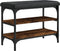 vidaXL - Schoenenbank - 62x32x47 - cm - bewerkt - hout - gerookt - eikenkleurig