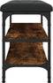 vidaXL - Schoenenbank - 62x32x47 - cm - bewerkt - hout - gerookt - eikenkleurig