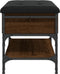 vidaXL - Schoenenbank - 62x42x45 - cm - bewerkt - hout - bruin - eikenkleur