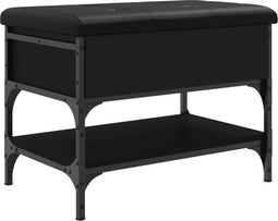 vidaXL - Schoenenbank - 62x42x45 - cm - bewerkt - hout - zwart