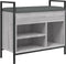 vidaXL - Schoenenbank - 65,5x32x57,5 - cm - bewerkt - hout - grijs - sonoma