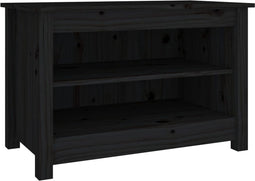 vidaXL - Schoenenbank - 70x38x45,5 - cm - massief - grenenhout - zwart