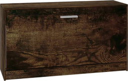 vidaXL - Schoenenbank - 80x24x45 - cm - bewerkt - hout - gerookt - eiken