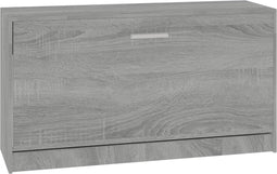 vidaXL - Schoenenbank - 80x24x45 - cm - bewerkt - hout - grijs - sonoma - eikenkleur