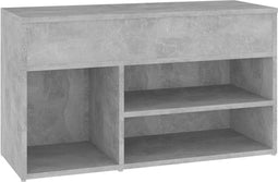 vidaXL - Schoenenbank - 80x30x45 - cm - bewerkt - hout - betongrijs
