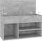 vidaXL - Schoenenbank - 80x30x45 - cm - bewerkt - hout - betongrijs