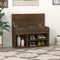 vidaXL - Schoenenbank - 80x30x45 - cm - bewerkt - hout - bruin - eikenkleur