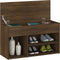 vidaXL - Schoenenbank - 80x30x45 - cm - bewerkt - hout - bruin - eikenkleur
