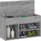 vidaXL - Schoenenbank - 80x30x45 - cm - bewerkt - hout - grijs - sonoma - eikenkleurig