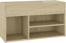 vidaXL - Schoenenbank - 80x30x45 - cm - bewerkt - hout - sonoma - eikenkleurig