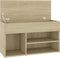 vidaXL - Schoenenbank - 80x30x45 - cm - bewerkt - hout - sonoma - eikenkleurig