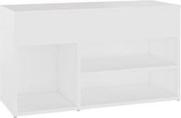 vidaXL - Schoenenbank - 80x30x45 - cm - bewerkt - hout - wit