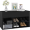 vidaXL - Schoenenbank - 80x30x45 - cm - bewerkt - hout - zwart