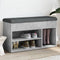 vidaXL - Schoenenbank - 82x32x45,5 - cm - bewerkt - hout - betongrijs