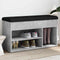 vidaXL - Schoenenbank - 82x32x45,5 - cm - bewerkt - hout - betongrijs