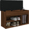 vidaXL - Schoenenbank - 82x32x45,5 - cm - bewerkt - hout - bruin - eikenkleur