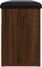 vidaXL - Schoenenbank - 82x32x45,5 - cm - bewerkt - hout - bruin - eikenkleur