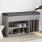 vidaXL - Schoenenbank - 82x32x45,5 - cm - bewerkt - hout - grijs - sonoma