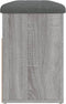 vidaXL - Schoenenbank - 82x32x45,5 - cm - bewerkt - hout - grijs - sonoma