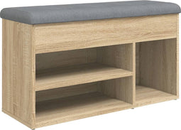 vidaXL - Schoenenbank - 82x32x45,5 - cm - bewerkt - hout - sonoma - eikenkleurig